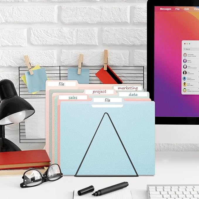 Colored Two Tone File Folders,18 Pack Manilla Folders 8.5 x 11,Office Organization Home School Folders for Documents Files Paper(7611U)