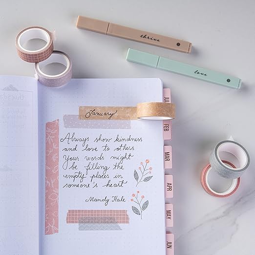 DIVERSEBEE Pastel Washi Tape Set, 5 Rolls Decorative Scrapbook Tape, Cute Craft Tape, Scrapbooking Bullet Journal Supplies, Bible Journaling, Planner Accessories, Gift Wrap Tape (Forest)