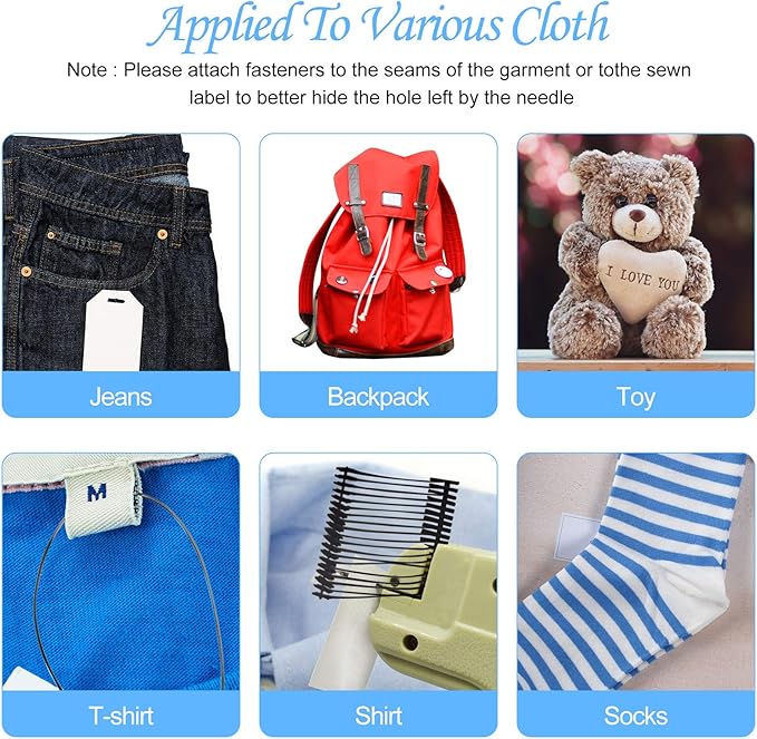 Zonon 3000 Pieces Tagging Gun Fasteners for Clothing Standard Label Gun Price Tagging Barbs Plastic Garment Refills(2 Inch,Black)