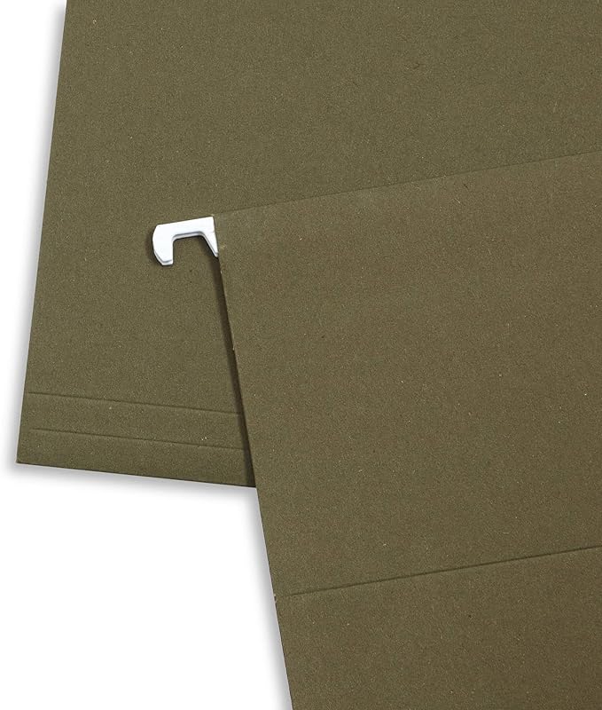 Blue Summit Supplies Hanging File Folders, 1/5 Cut Adjustable Tabs, Legal Size, 5 Tab Locations, Designed for Legal and Law Office File Organization, Standard Green, 50 Pack, Legal Size