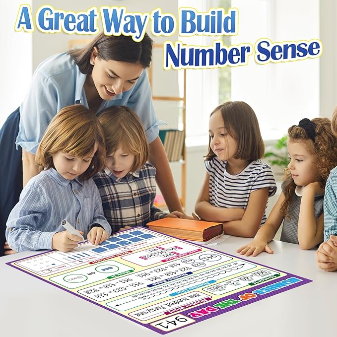 Aizweb Giant Magnetic Number of The Day Chart Paper,Dry Erase Place Value Number Line for Classroom Whiteboard Accessories,Teacher Must Have Essential Homeschool Teaching Supplies,Math Manipulative