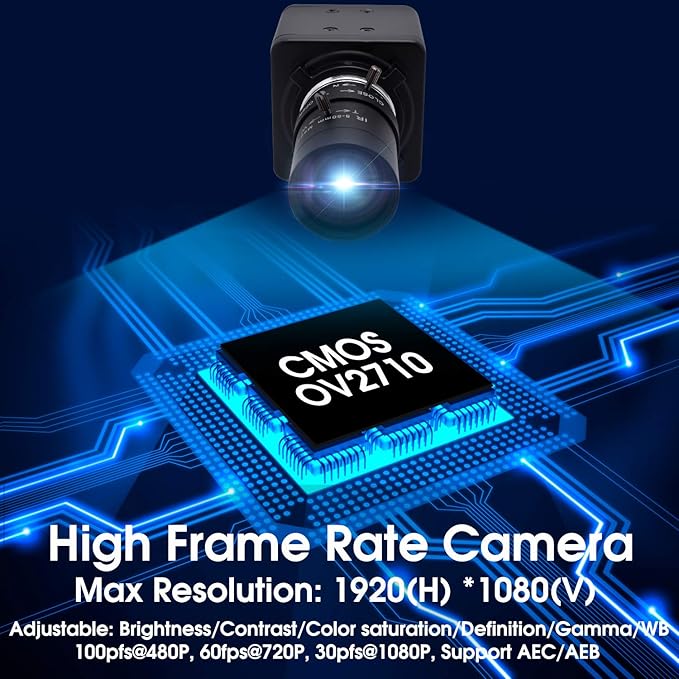 SVPRO HD USB Camera 1080P with 5-50mm Zoom Lens,10X Optical Zoom USB Web Camera Manual Focus with CMOS OV2710 Sensor,High Speed 100fps/60pfs/30fps Video Camera for PC Computer,Laptop