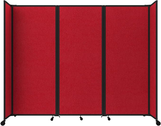 Versare Room Divider 360 Portable Wall Partition | Folding Panels | Large Freestanding Divider | Locking Wheels | Temporary Room Separator