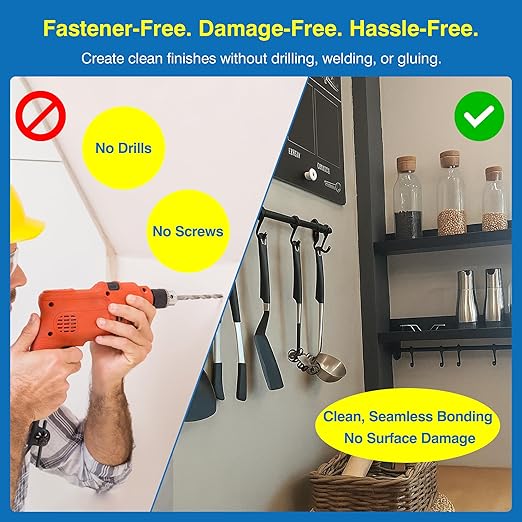 Tapsi Double-Sided Tape Heavy Duty – 1" × 9.85FT Removable Mounting Tape with Adhesion Promoters – Damage-Free Wall Hanging Strips for Pictures, Posters, LED Lights, Car Trim & Painted Concrete