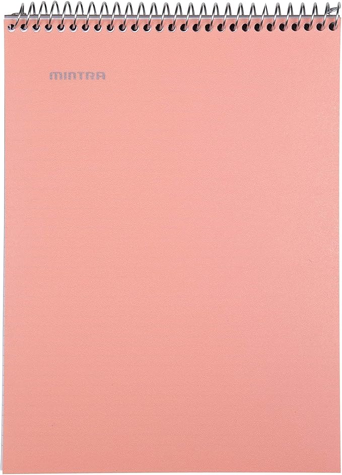 Mintra Office TOP BOUND Durable Spiral Notebooks (Lavender, Salmon, Sage Green, College Ruled 3pk)