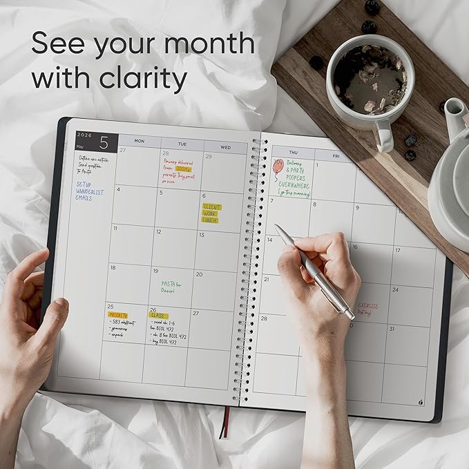 2026 Planner Weekly and Monthly – Hourly Appointment Book 2026 – Softcover, Twin-Wire Binding – Teacher Planner, Simple Design for Productivity – January 2026 to December 2026, 8.5 x 11