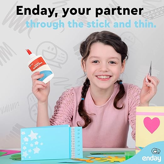 Liquid Glue (12 Pack) - 4 oz Washable School Glue, Bulk, Non-Toxic for Kids, for Slime, Arts and Crafts - by Enday