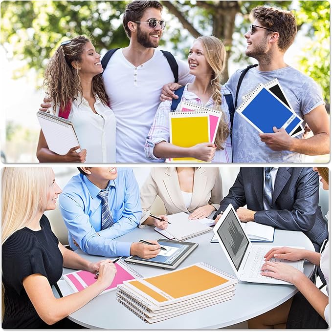 24 Pack Steno Pads 6x9 Spiral Notebooks Bulk 12 Assorted Colors Note Pads 60 Sheets Gregg Rule Writing Paper, Steno Notebooks for Students Teachers Men Women Professionals Office School Recording