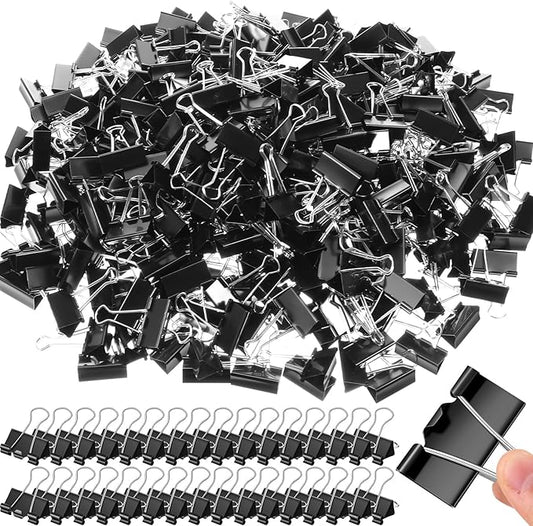 Jetec 500 Pieces 1. 6 Inch Black Binder Clips Extra Large Paper Clamps Metal Paper Clips for Teachers Students Classroom Business Office and School Office Supplies