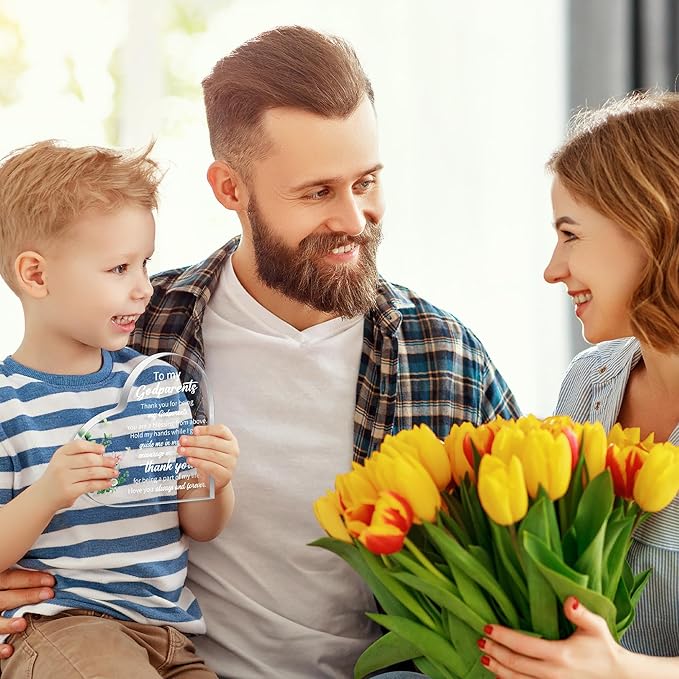 Yopyame Acrylic Heart Gift for Godparents - Godparents Gifts from Godchild for Women Men Thank You for Being My Godparent Acrylic Plaque Table Decor Birthday Christmas Keepsake Gift for Godparents