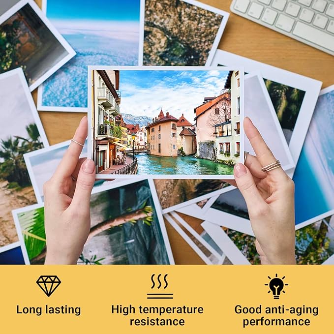 TECKWRAP Glossy Photo Paper 8.5" x 11", Inkjet Photo Paper 260gsm/69lb, Works with Inkjet Printer, Instant Dry, 20 Sheets, Professional Standard