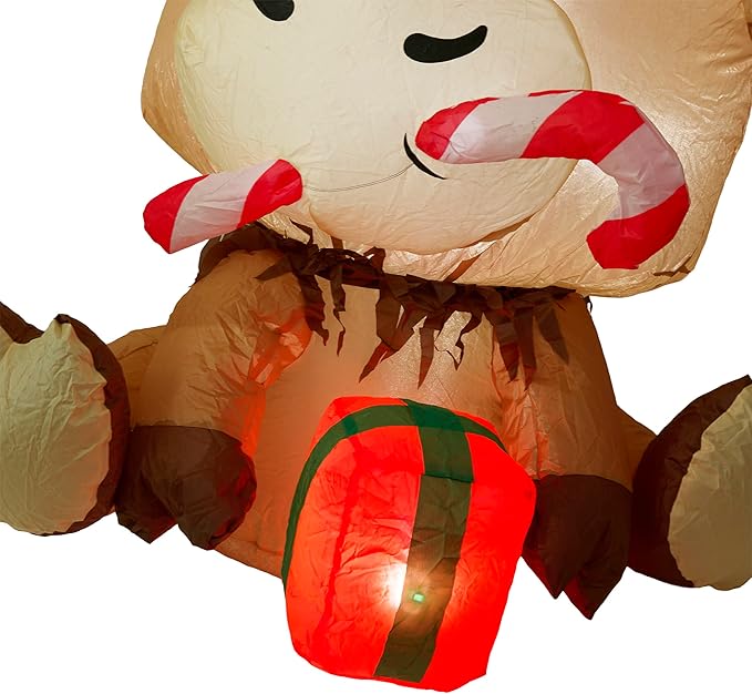 Alpine Corporation 41" Tall Inflatable Highland Cow Christmas Decor with Cool White LED Lights, 50 Lumen Outdoor Display