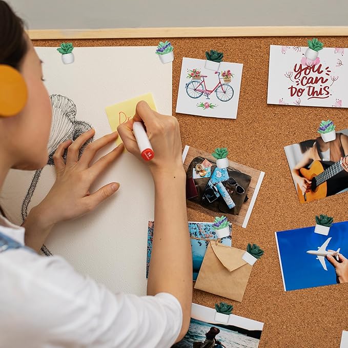 9 Pieces Push Pins Succulent Plants Floret Thumbtacks for Cork Board, Bulletin Boards, Photo Walls, Maps, Whiteboard, Bulletin Board and Other Offices Articles (Three Assorted Styles)