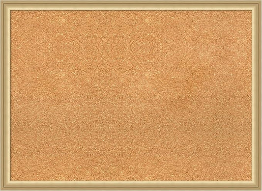 Amanti Art Natural Cork Board for Wall, 22x30 Vision Board with Gold Frame, Medium Corkboard Office Decor for Home Organization, Casual Corkboard Pinboard to display items for home organization