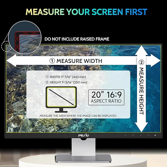 [2-Pack] 20 Inch Privacy Screen for Computer Monitor 16:9 Aspect Ratio, Eye Protection Anti Blue Light Glare Shield, 20inch Removable Black Blackout Anti Spy Desktop Security Private Filter