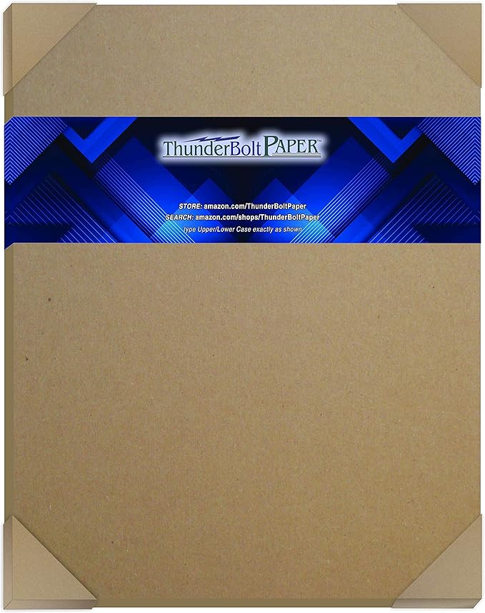 25 Sheets Chipboard 24pt (Point) 11 X 14 Inches Light Weight Scrapbook|Picture-Frame Size .024 Caliper Thickness Cardboard Craft Packaging Brown Kraft Paper Board