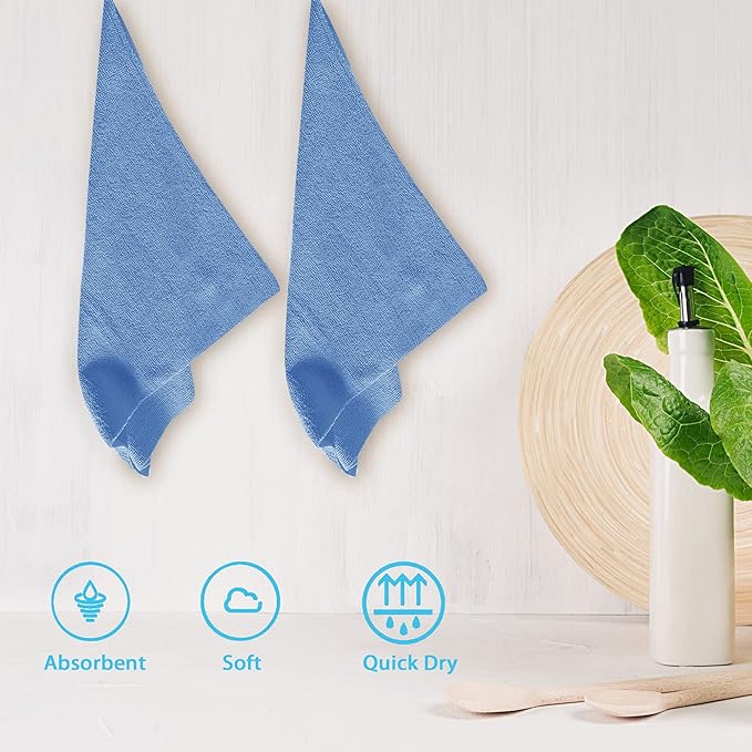 Reusable Microfiber Wipes, 50 Packs, Size 14 inches x 14 inches (Red)