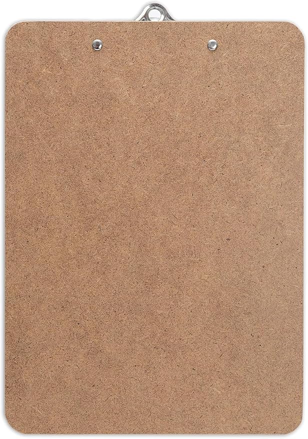 Letter Size Clipboard with Butterfly Clip (Pack of 5) - 9'' x 12.5'' Large Wood Clipboards for Classroom, Clipboards for Kids | Hardboard for Office, College, Teacher & Back to School Supplies