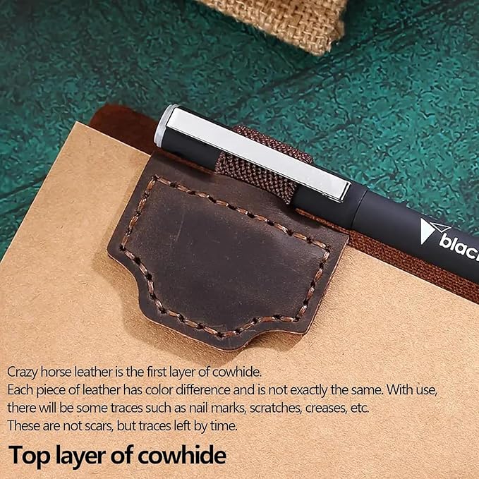 Bookmark with Pen Holder, 2026 New Bygonemark Personalized Magnetic Leather Bookmark, Strong Magnetic for Any Book, Handmade Page Mark Colorful for Booklovers (Blue, J)