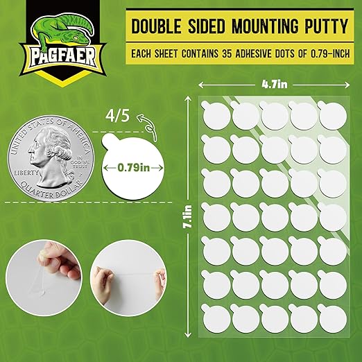 350Pcs Mounting Putty, 0.79" Sticky Putty Tack, Adhesive Dots for Balloons, Crafts - Residue Free Double Sided Tape Heavy Duty, Waterproof No Damage Tack Putty for Indoor Decorations