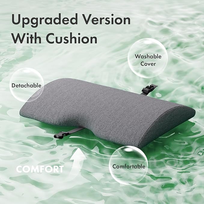 Amazer Bamboo Under Desk Footrest with Cushion 3-in-1, Reversible Ergonomic Rocking Foot Rest for Under Desk at Work, Adjustable Foot Stools with Washable Cover, Desk Leg Rest for Home Office