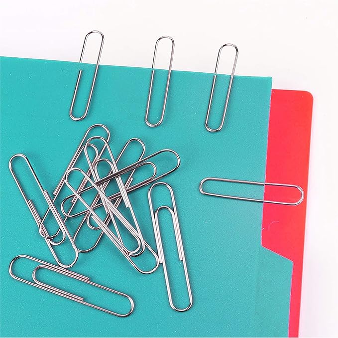 RUBEX 700 Paper Clips, Silver, Assorted Sizes: Small, Medium, Large – Durable & Rustproof for Office, School, and Document Organization