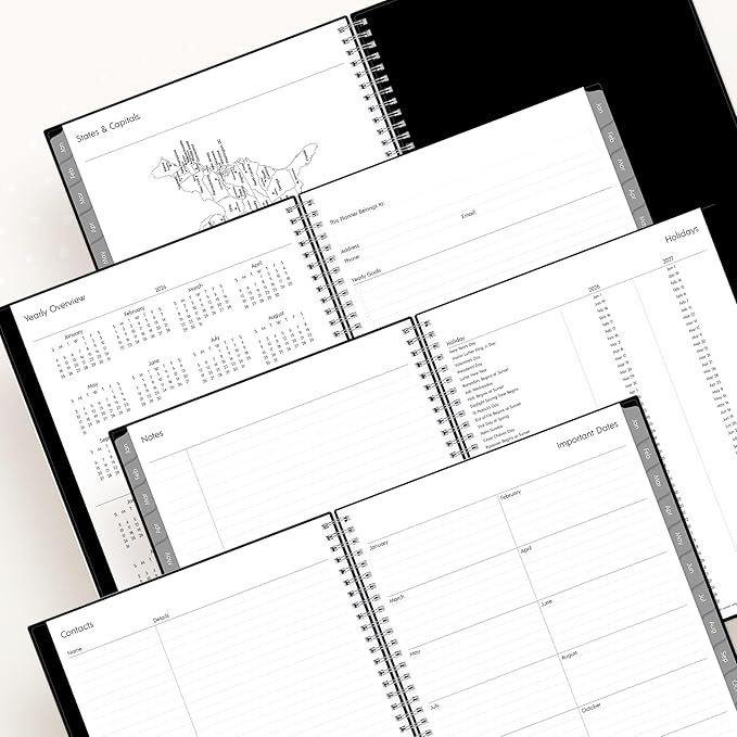 Blue Sky 2026 Weekly and Monthly Planner Calendar, Includes January 2026 - December 2026, 8.5" x 11", Flexible Cover, Wirebound, Laminated Tabs, Storage Pocket, Enterprise