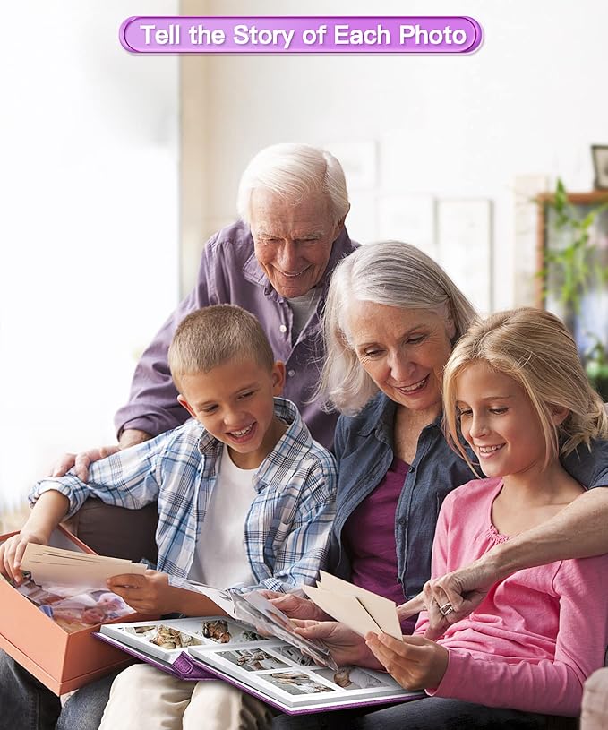 Popotop Photo Album Self Adhesive Scrapbook Album for 4x6 5x7 8x10 Pictures DIY Photo Book as Scrapbooking Supplies Kits, Birthday Gifts for Women Mom Wedding Baby Family Travel