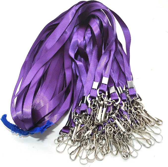 Beebel ID Badge Holder Lanyards with Waterproof Badge Card Bulk Lanyard for Name Tags Holders(Purple)