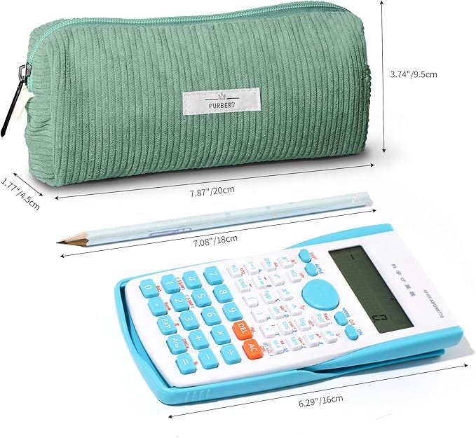 Pencil Bag Pen Case, Soft Corduroy Small Pencil Pouch Organizer with Zipper, Cute Pencil Case Pouch Stationery for Girls and Boys – Green
