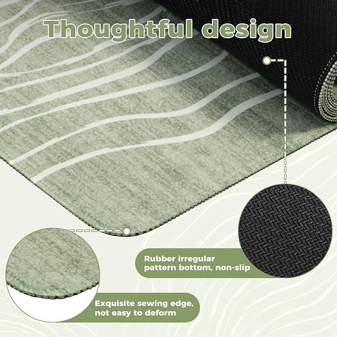 iCasso Desk Cover Mat Green,Extra Large Mouse Pad for Laptop,Anti-Slip Keyboard Pad with Stitched Edges,Cute Girly Computer Mat for Desktop,Aesthetic Desk Protector for Office Home School