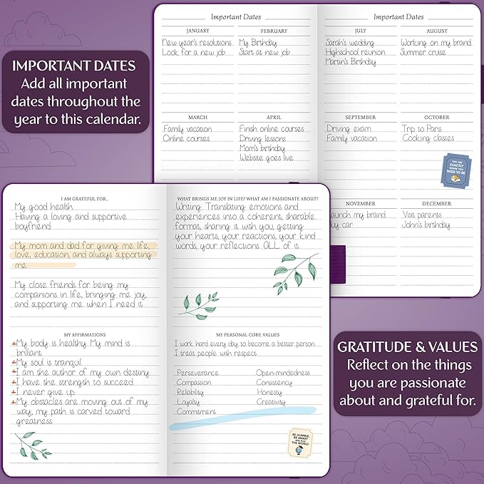 Legend Planner Pocket – Small Undated Monthly & Weekly Goal Journal and Calendar for Productivity, Mini Life Organizer Planner Perfect for Purse, Size: 3.5" x 6.2" Hardcover – Dark Purple