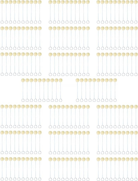 Wool Daubers Leather Dye Leather Tool Wool Balls Brush Leathercraft Tools and Supplies Leather Crafting Tools Leather Craft Sponge Daubers with Metal Handle for DIY Crafts Projects Shoe Polish (100)