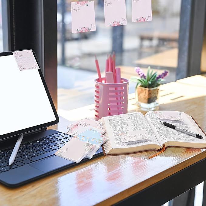 Mr. Pen- Floral Sticky Notes, 3'x3', 12 Pads, Aesthetic Colorful Sticky Notes in Bulk