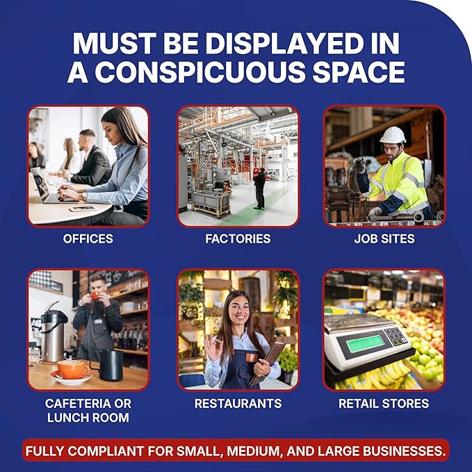 2026 Florida State and Federal Labor Law Poster - English Pack of 2 - OSHA Workplace Compliant - Mandatory Regulations Posting for Employees - Required Compliance Posting 17" x 40" Laminated (English Pack of 2)