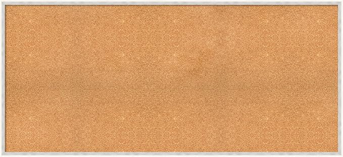 Amanti Art Natural Cork Board for Wall, 27x59 Vision Board with White Frame, Oversize Corkboard Office Decor for Home Organization, Modern Corkboard Pinboard to Display Items for Home Organization in