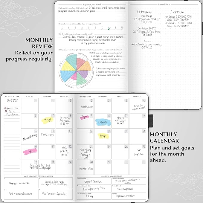 Legend Undated Hourly Planner – Hourly Day Planner with Time Slots – Weekly Time Management Organizer & Appointment Book, A5 Size (Black)