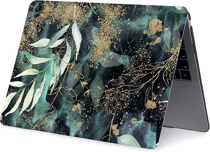 Case Compatible with MacBook Pro 16 Inch 2021 M1 Pro/Max Model A2485, Protective Plastic Laptop Hard Shell Case with Keyboard Cover Skin for MacBook Pro 16'' with Touch ID - Green Leaf