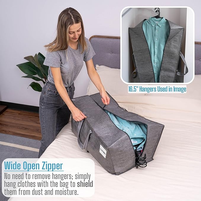 VENO 2 Pack Moving Bags w/Backpack Straps, Heavy Duty, Moving Boxes Alternative, Packing Supplies, Large Storage Totes for Dorm Room Essentials with Zipper for Clothes (Gray, 2 Pack)