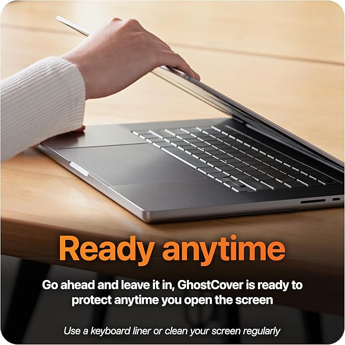 GhostCover Original Premium Ultra Thin Keyboard Cover Protector, Compatible with 2025 2024 2023 2022 2021 M5/M4/M3/M2/M1 Pro/Max MacBook Pro 14/16, M4-M2 MacBook Air 13/15, US ANSI Layout, Translucent