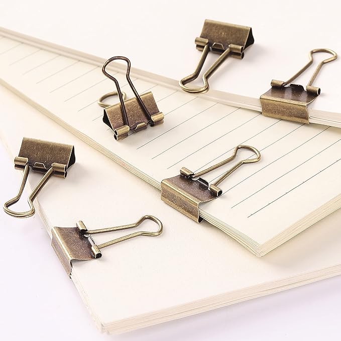 Mr. Pen - 50Pack Mini Bronze Binder Clips 0.75 in, Paper/Binder/Small Office Clips
