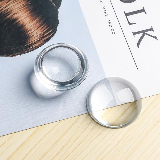 SWTHONY 4pcs 1.6inch Crystal Dome Magnifying Paperweight, Reading Magnifier Glass Paper Weights for Outdoor Events, Office Desk