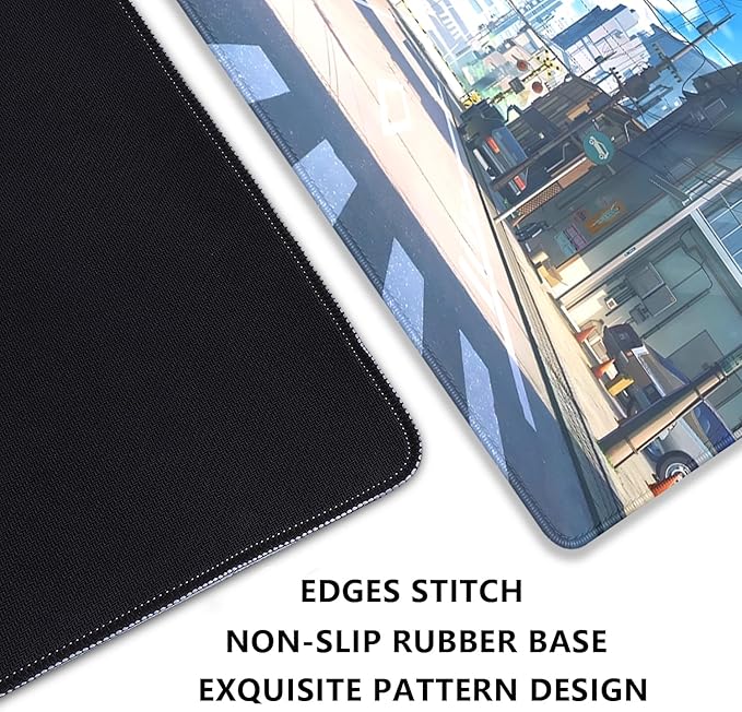 Anime Tokyo Street Japanese Mouse Pad,Large Extended Gaming Mouse Pad with Stitched Edges,Non-Slip Waterproof Rubber Base Mouse Pad for Office Work Home Games Desk Pad(27.5X11.8 in)