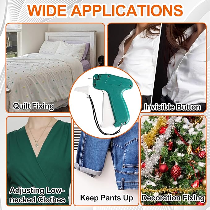 Stitch Gun for Clothes with Case, Mini Stitch Gun for Clothes, Quick Clothing Fixer, Quilting Hemming Gun Kit with 6 Needles, 1500 White & 1500 Black Fasteners (Standard)