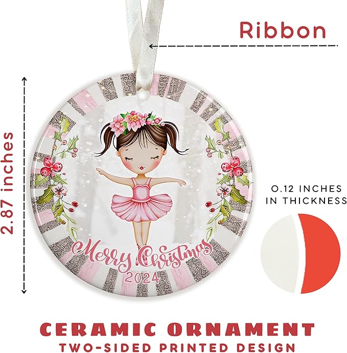 Ballerina Ornaments for Christmas Tree - Ballerina Christmas for Girls - Ballerina Gifts for Girls, Ballerina Gifts for Women - Ceramic Ornament 2024