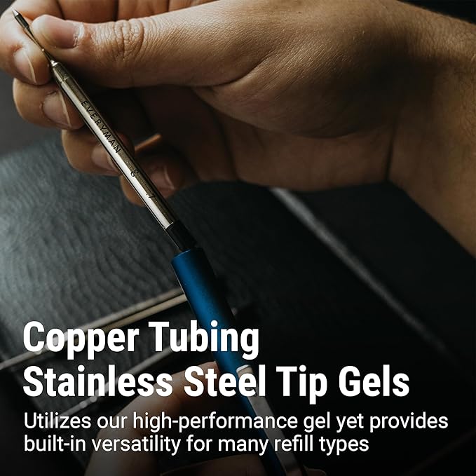 Everyman Grafton Full Click Refillable 0.7mm Ball Point Pen, Taipan | Sleek Anodized Aluminum EDC Pen with Deep Grooved Grip | Smooth Writing Pocket Pen for Office, Travel, Gifting & Daily Use