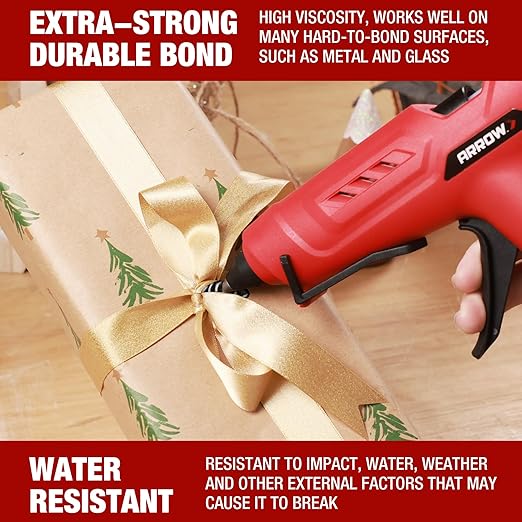 Arrow Full Size Hot Glue Sticks, 200 Pack Black Glue Gun Sticks, 4" and 1/2'' Diameter High Viscosity All-Purpose Gun Stick for DIY Art, Craft General Repairs, Festival Home Decoration