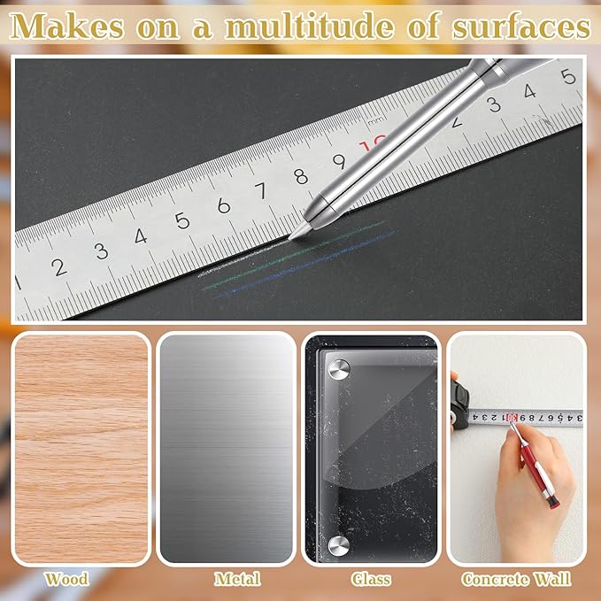 Spakon 300 Pcs 2.8mm Lead Refill Carpenter Construction Pencils Marker Lead Refills Dry Mechanical Woodworking Pencil Tools for Writing Drawing Drafting (Multicolor)