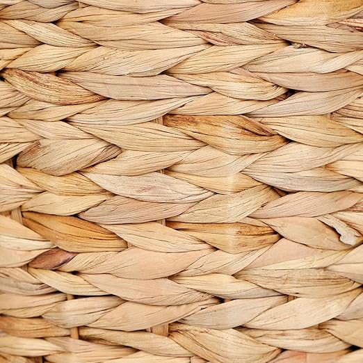 YANGQIHOME Wicker Trash Can with Lid, Water Hyacinth Garbage Can, Handwoven Wicker Waste Basket in Bathroom, Bedroom, Office, Living Room, Laundry Room, Blanket Basket 3.8 Gallon