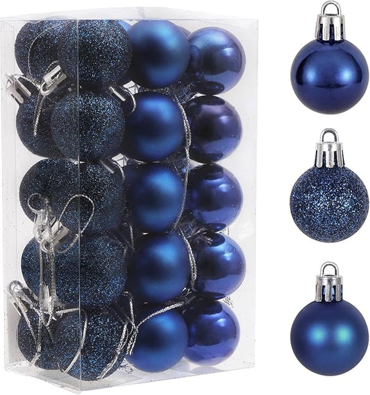 30ct Christmas Ball Ornaments, 3.15" Shatterproof Halloween Tree Decorations, Perfect Hanging Ball for Indoor/Outdoor Holiday Party Decor (Dark Blue)